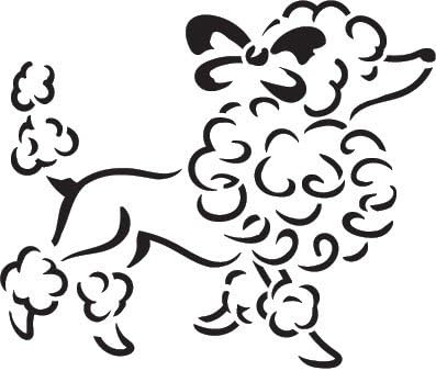 סטנסיל פודל צרפתי מאת Studior12 | אמנות כלבים מפוארת - תבנית Mylar לשימוש חוזר | ציור, גיר, מדיה מעורבת | שימוש ליומן,